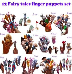 12 contes de fées marionnettes à doigt ensemble marionnette à doigt animal bébé jouets éducatifs poupées cochons tortue Lions3571087