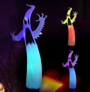 12 FT Halloween Opblaasbare Ghost Outdoor Decoration met ingebouwde LED Enorme Blow-up Indoor Yard Garden Lawn Party Scary Decor White