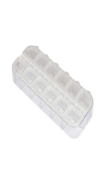 Caja organizadora de 12 rejillas, caja de almacenamiento de celosía dividida vacía para puntas de decoración de uñas, cuentas de diamantes de imitación, gemas, caja de plástico transparente 8672459