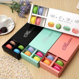 12 rasters Macaron Wrap Papier Bruiloft Geschenkdozen 20 * 11 * 5cm Chocolade Cookie Packing Box