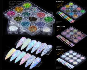 12 rejillas para uñas, purpurina, copos de polvo de sirena, hexágono redondo brillante, lentejuelas holográficas, decoración artística de uñas, manicura 4978643