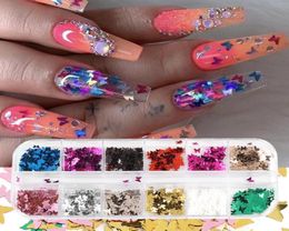 12 roosters/set vlindervorm nagelvlokken 3D holografische nagel glitter pailletten manicure decoraties kunstgereedschap9752332