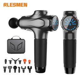 12 Heads Smart Massage Gun Voor Lichaam Nek Terug Elektrische Percussie Fascia Gun Massager Deep Tissue Spier Ontspanning Fitness Men240115