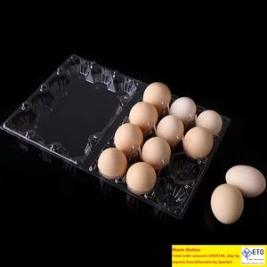 Conteneur d'œufs en plastique transparent à 12 trous, boîtes de rangement d'emballage d'œufs, vente en gros Fedex DHL