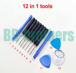 12 In 1 openingsgereedschap Kit Mini schroevendraaier PRY REPARATION Tool T3 T4 T5 T6 voor iPhone Samsung Moto Nokia Siemens Telefoon 500SETSLOT7890479