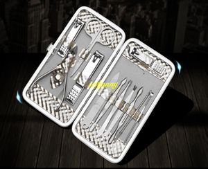 12 in 1 roestvrijstalen pedicure Manicure Set met Gold Box Nail Clipper Scissors Tweezer Cutter Clip Cuticle Bruidegom Tool