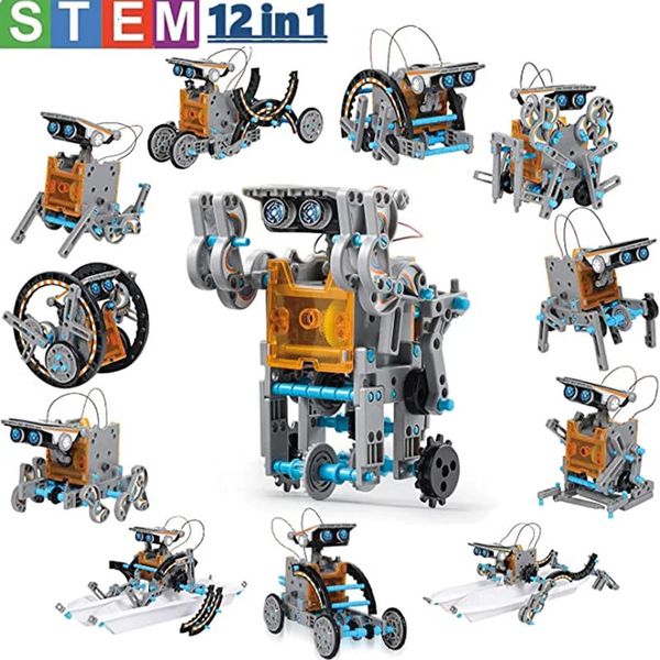12 en 1 jouets Kits scientifiques éducatifs technologie solaire Robot apprentissage jouet scientifique pour enfants costume 612 ans 240102