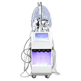 Máquina de belleza facial 12 en uno Mutlfuctional 5L Oxygen Therpay 10.2 pulgadas Pantalla táctil Piel supersónica con dos asas Micro Wave