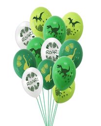 12 pouces 12pcsset INS joyeux anniversaire ballon décoration dinosaure dessin animé ballons en Latex fête du Festival M20704499946