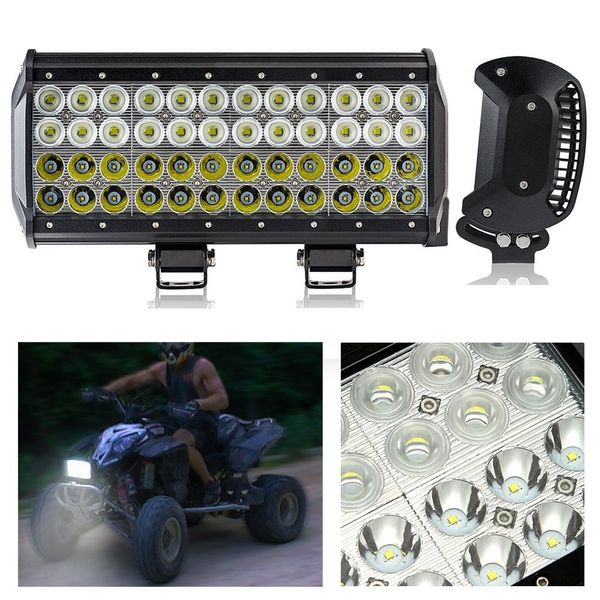 Lumières 12 pouces 144W LED barre lumineuse de travail SPOT inondation 4x4 camion de bateau UTE tout-terrain 12v 24V