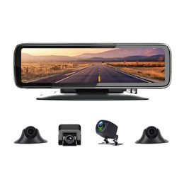 12 inch Auto DVR T66 4 Kanaals Lens auto Video Recorder HD ADAS Achteruitkijkspiegel Camera Dash Cam Auto registrar