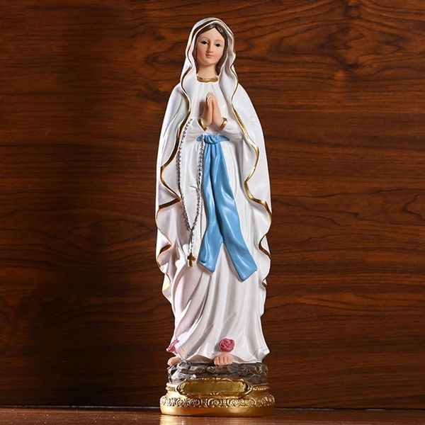 12 pouces catholiques béni mère Mary Statue Ornements de table de table de résine pour la décoration de maison religieuse Crafts d'artisanat 240409