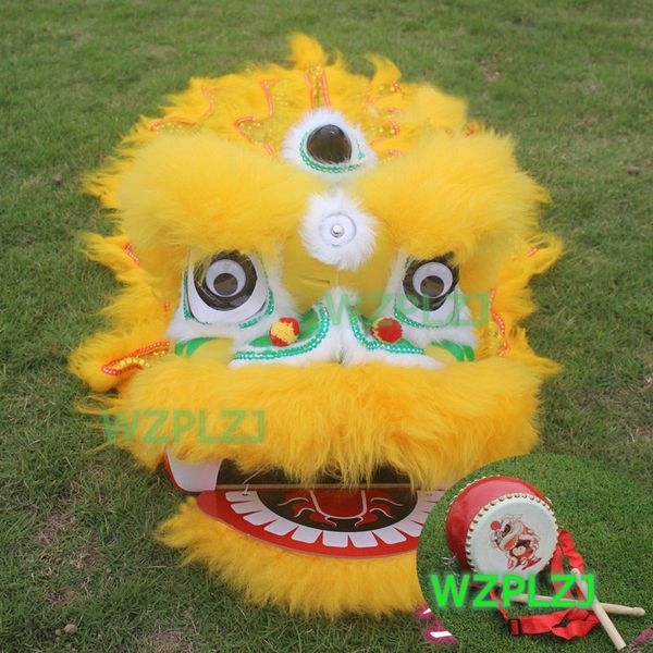 12 pouces classique danse du lion vêtements ethniques costume tambour 2-5 ans enfant enfants fête sport en plein air défilé scène mascotte Chine performance jouet Kungfu culture traditionnelle