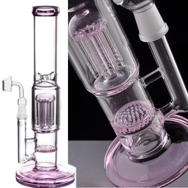 12 pouces verre bong verre plates-formes pétrolières narguilé coloré barboteur tuyaux avec mignon bol grâce transparent look recycleur droit plate-forme pétrolière 14mm bol