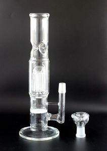 12 pouces de hauteur bangs en verre narguilés 8 bras triple plates-formes pétrolières en nid d'abeille Birdcage Perc Dab Rig gros tubes droits conduites d'eau avec bol de 18 mm