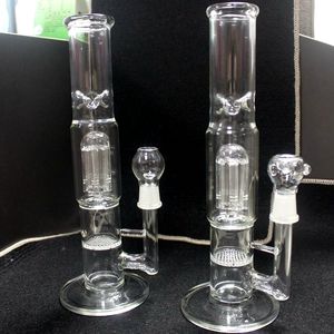 12 pouces de hauteur verre bangs narguilés triple plates-formes pétrolières en nid d'abeille cage à oiseaux perc dab rig gros tube droit conduites d'eau avec bol de 18 mm