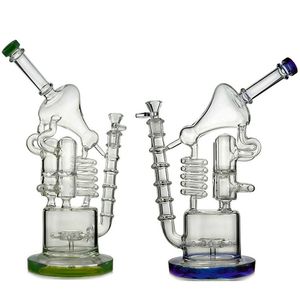 12 pouces énormes narguilés bang 14mm joint femelle recycleur tuyau d'eau barboteur matrice 5mm d'épaisseur bangs en verre sidecar huile dab rigs avec bol