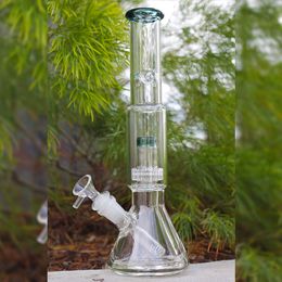 Filtro de neumático de vidrio con cabeza a gran escala de 12 pulgadas Hookah Hookah Glass Bong Dabber Rig Recycler Tubos de cuerda Bongos de agua Tubo de humo 14 mm Junta femenina US Warehouse