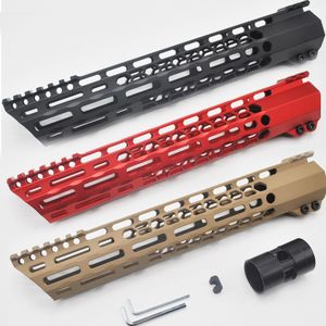 12 '' inch lengte m-lok klem gratis vlotter handguard rail picatinny mount systeem MLOK Hunting_Black / rood / tan soepel