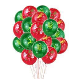 Ballons en Latex imprimés de 12 pouces, ballon de fête imprimé du père noël de noël, fournitures de fête de neige, décoration de Festival 1798205