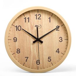 Reloj de pared redondo de 12 pulgadas, diseño moderno de madera, reloj de pared antiguo de madera, accesorios de decoración del hogar de Navidad para el hogar grande, Needle284s
