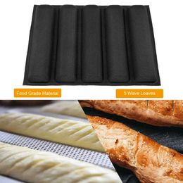 12 inch siliconen Franse broodpan anti-stick bakplaat 5 Loaf stokbrood schimmel voeringen bakware subrollen geperforeerde bakpanmat