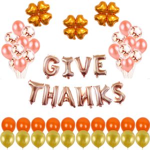 12 inch Thanksgiving Day Confetti -pailletten transparante ballon set kinderkamer decoratie verjaardagsfeest festival leveranciers