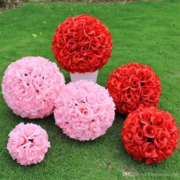 Pomander de seda de boda de 12 pulgadas, Bola de besos, bola de flores, decoración de flores artificiales para decoración de mercado de jardín de bodas