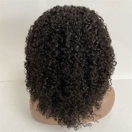 12 pouces Brésilien Vierge Cheveux Naturels Couleur Corps Curl 150% Densité Full Lace Wig pour Femme Noire