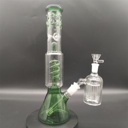 12 pouces vert narguilé verre Bong Dabber plate-forme recycleur tuyaux eau Bongs ensemble de tuyaux de fumée