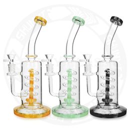 12 pouces Helix perc bong dab rig pipe à eau narguilé recycleur de haute qualité tabac tuyaux de fumée pipe bouche colorée bols de 14,4 mm usine de verre shunyi