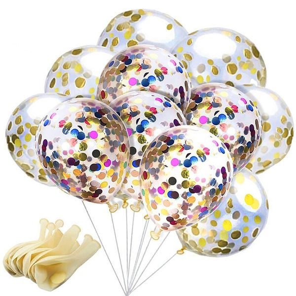 12 pouces Paillettes Rempli Clair Ballons Nouveauté Enfants Jouets Belle Fête D'anniversaire De Mariage Décorations 8 styles C4318