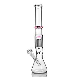 18inchs bekerbasis Bong Hookahs Shisha vriesbare spiraal DAB RUKS PIJP Dik Glass Water Bongs Downstem Perc met 14 mm kom