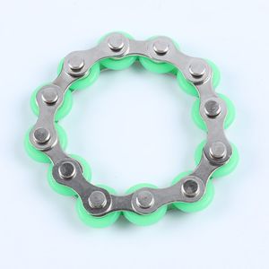 12 nœuds vélo chaîne jouet porte-clés Fidget Spinner Gyro main métal doigt porte-clés Bracelet jouets réduire décompression anxiété anti-stress pour étudiant adulte