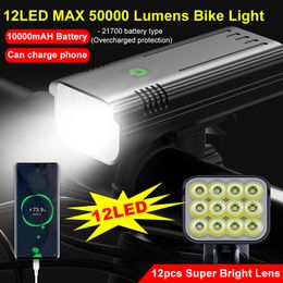 12 LED 50000lm Light Ultra Bright Light Light USB RECHARGAGE LED BIDE BIDE IMPHERPORT TEMPHERPHER 10000MAH