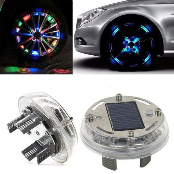 12 LED voiture Auto énergie solaire énergie Flash roue pneu jante lumière coloré décor lampe pneus éclairage décoration