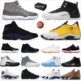 12 Hombres 11 13 14 con caja Zapatos de baloncesto Hombres 11s Cool Grey Bred Concord 12s Playoffs Royalty Taxi 13s Court Purple French Blue 14s Cherry 11s Designer Sports