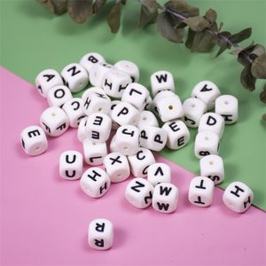 12 MM 100 PCS Silicone Lettres Perles Anglais Alphabet Bébé Dentition Pour Nom Personnalisé DIY Sucette Chaîne Clip Jouets 220507