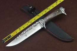 12 ''nuevo mango de madera 440C hoja fija supervivencia Bowie cuchillo de caza SA42