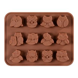 12 tasses de hibou outils de cuisine moules à savon faits à la main plateau à glaçons moule à faire soi-même moule à gâteau en Silicone moule à gâteau