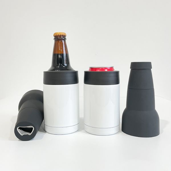 Enfriador de lata estándar regular de 12 oz y 355 ml, vaso para beber, sublimación en blanco, botella de cerveza de refresco de 12 oz y enfriador de lata, termo 3 en 1, vendido por caja