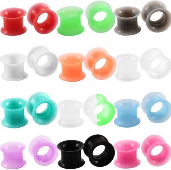12 paires mélanger couleur silicone oreille tunnels femmes mans pèches de la mode piercing bijoux expanseurs de la qualité supérieure des oreilles d'oreille nouvelle arrivée