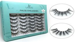 12 paires Mink Fals Cils de cils naturels Long Soft Cils Makeup for Eyes Fabriqué avec des boîtes d'emballage2817796