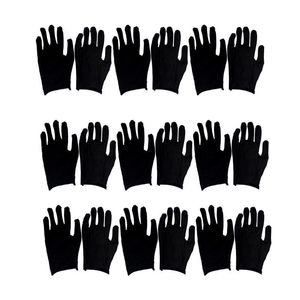 12 paires de gants de Protection des mains en coton, confortables, noirs, pour le nettoyage de la maison