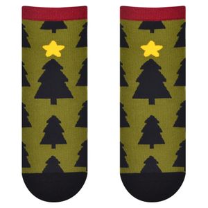 12 paren set kerstboomdrukken printen grappige sokken katoenpatroon schattige vrouw kleding enkel sokken casual sport grappige sokken 240108