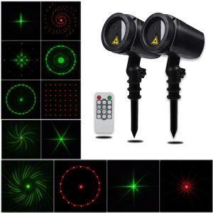 12 modèles C Projecteur de Noël Lumière LED Lampe de pelouse laser RG Laser mobile Projecteur de lumière de jardin Lampe extérieure étanche Lumière pour 12 LL