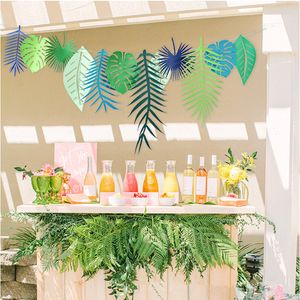 12 PC Tropical Plants Leaves Party Supplies Bruiloft Decoraties Verjaardagsfeest Decoraties Tropisch Thema Jungle Theme Party