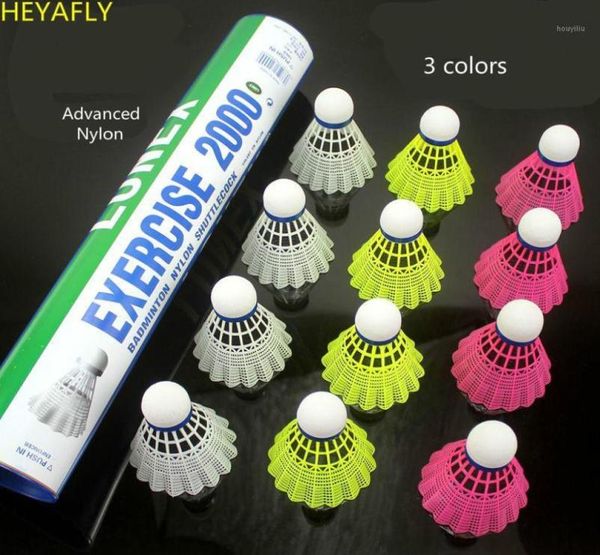 12 pièces baril Nylon plastique Badminton résistant à l'usure Fitness entraînement blanc jaune rose volant en option livraison 16036459