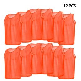 12 STUKS Kinderen Kid Sneldrogend Basketbal Jersey Teamsporten Voetbalvest Voetbal Hesjes Jerseys Jeugd Praktijk Training Slabbetjes 240301