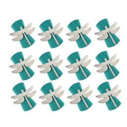 12 PCS Dragonfly Napkin Rings, zink legering servet buckle zilveren servetring voor hotel bruiloft vakantietafel diner feest decorati